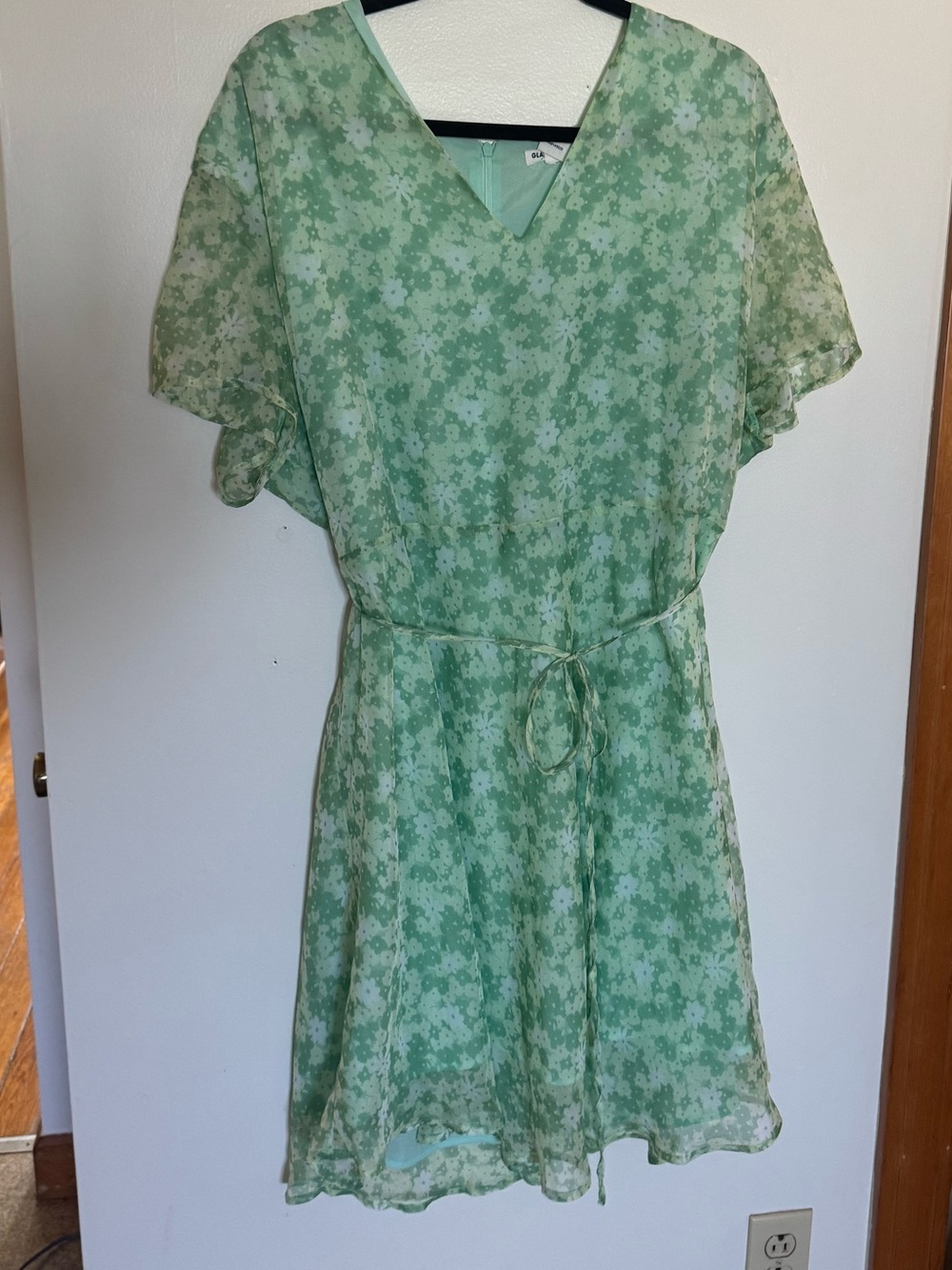 Glamorous Light Green Floral Mini Dress